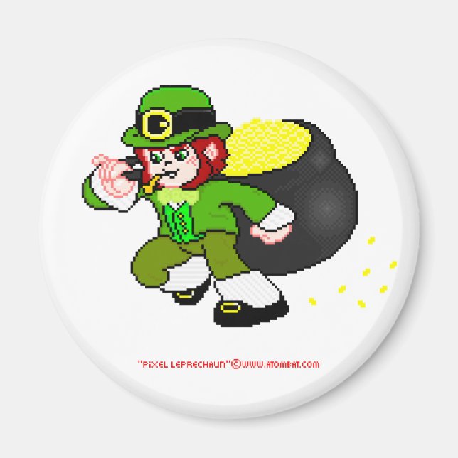 Pixel Leprechaun Magnet 1 (Framsidan)