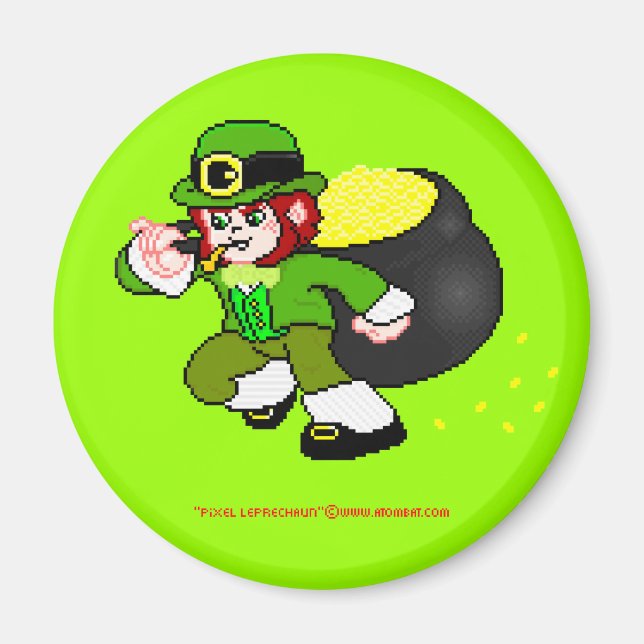 Pixel Leprechaun Magnet 3 (Framsidan)