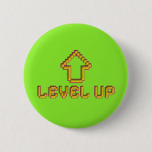Pixel Level Up Gamer Pin - Limegrön