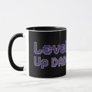 Pixel Level Up Pappa Gamer Tvåtons Mugg