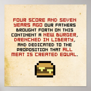 Pixel Lincoln Gettysburger Adress Poster