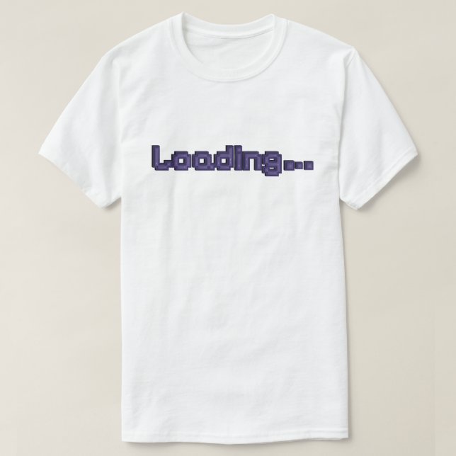 Pixel Loading Gamer T-Shirt - Lila på Vit (Design framsida)