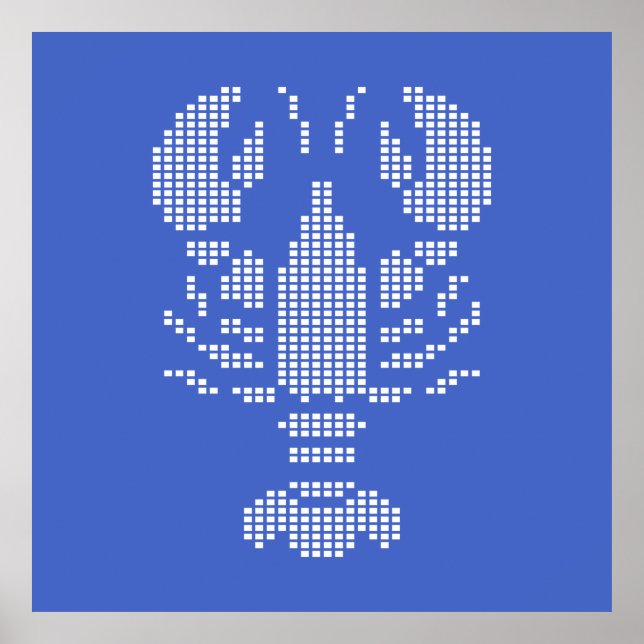 Pixel Lobster Emblem Mosaic Poster (Framsidan)