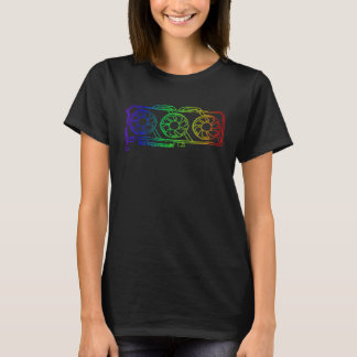 Pixel Look RGB-färgad spelgrafikort PC-byggare T Shirt