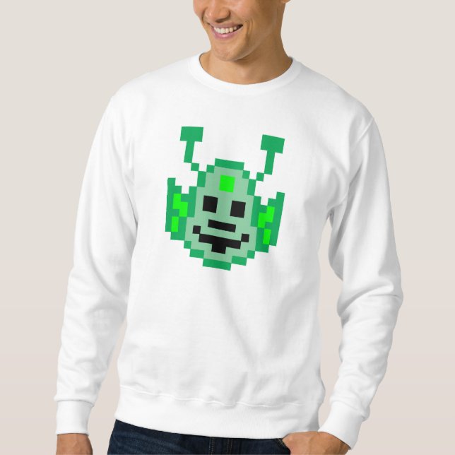 Pixel Marsian Alien Långärmad Tröja (Framsida)