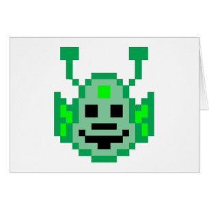 Pixel Martian Alien Hälsningskort