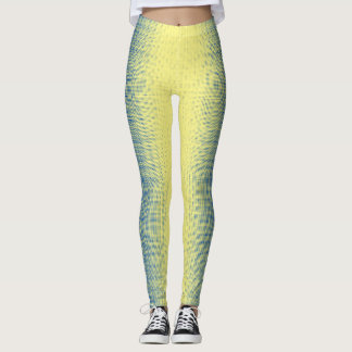 Pixel mönster 01.B.bw.Yellow BG Leggings