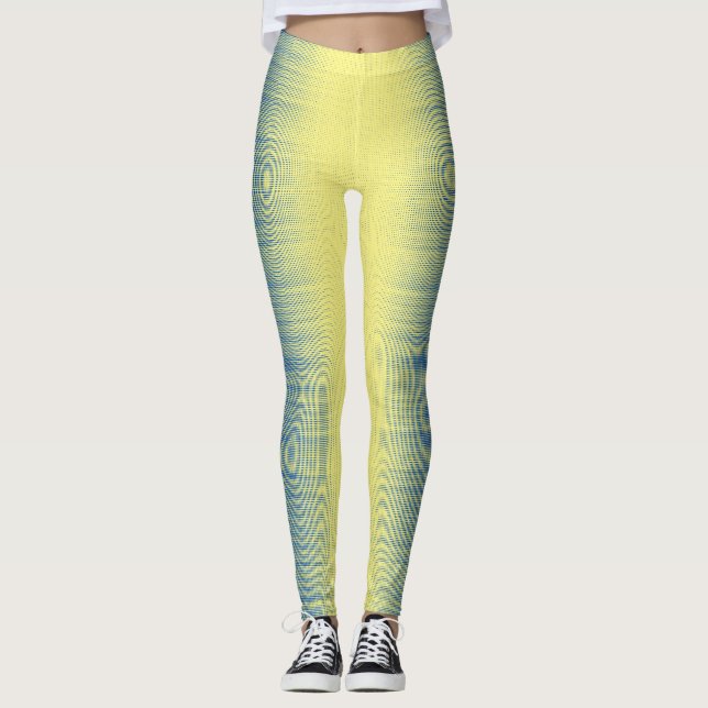 Pixel mönster 01.B.bw.Yellow BG Leggings (Framsida)