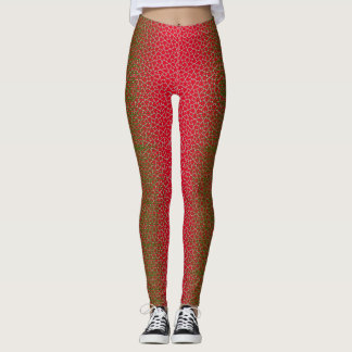 Pixel mönster 01.GRN.bw Red BG Leggings