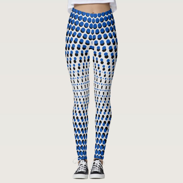 Pixel Mönster 09.BBLK.w OffWhite BG Leggings (Framsida)