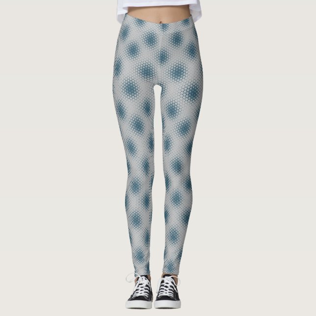 Pixel Mönster 10.B.bw Lgrey BG Leggings (Framsida)