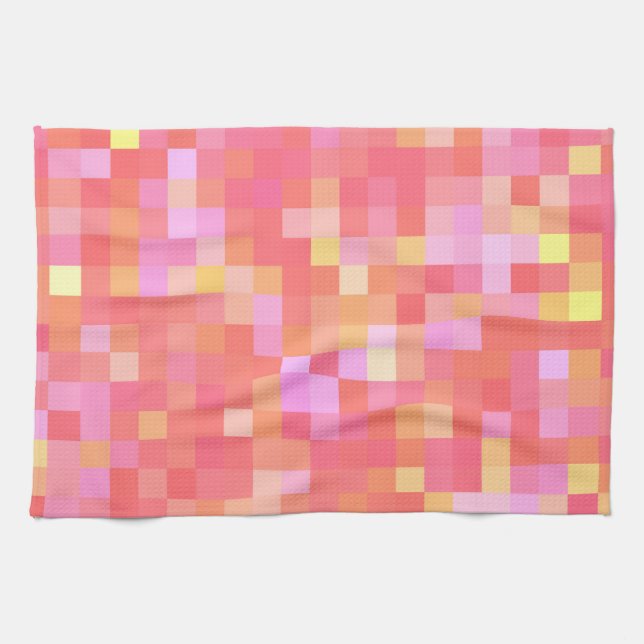 Pixel Multifärgad Red/Rosa/Gult/Orange/Lavender Kökshandduk (Horisontell)