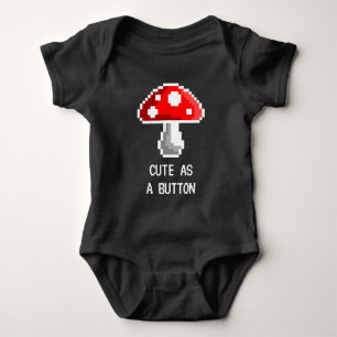 Pixel Mushroom Baby Bodykostym (Mörk) T Shirt