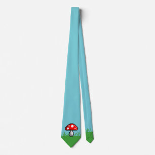Pixel Mushroom Meadow Tie Slips