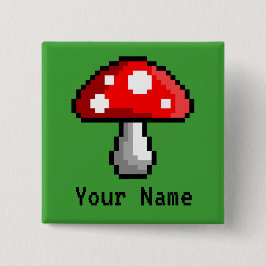 Pixel Mushroom Namn-knapp Knapp