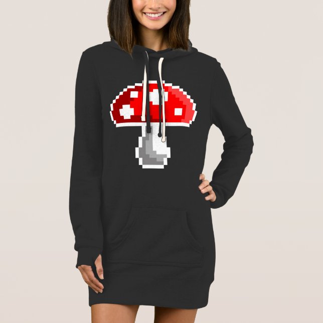 Pixel Mushroom T-Shirt (Mörk) (Framsida)