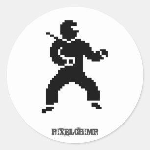 Pixel Ninja Side Runt Klistermärke
