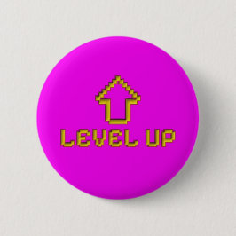 Pixel Nivå Upp Gamer Pin Knapp