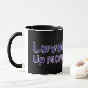 Pixel Nivå Upp Mom Gamer Två-Tons Mugg 
