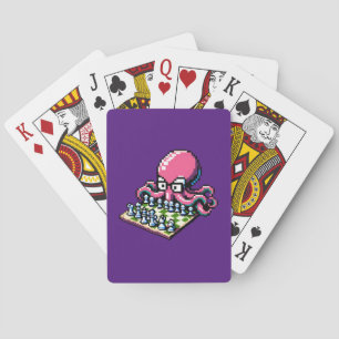 Pixel Octopus Chess Retro Strategy Board Spame Art Casinokort