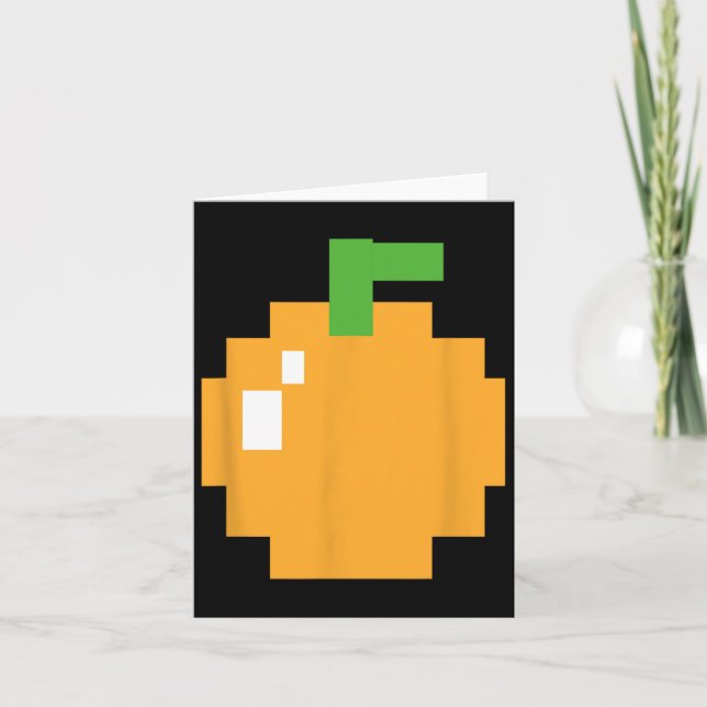 Pixel Orange 80-tal Retro Arkadspel Halloween Kort (Framsida)