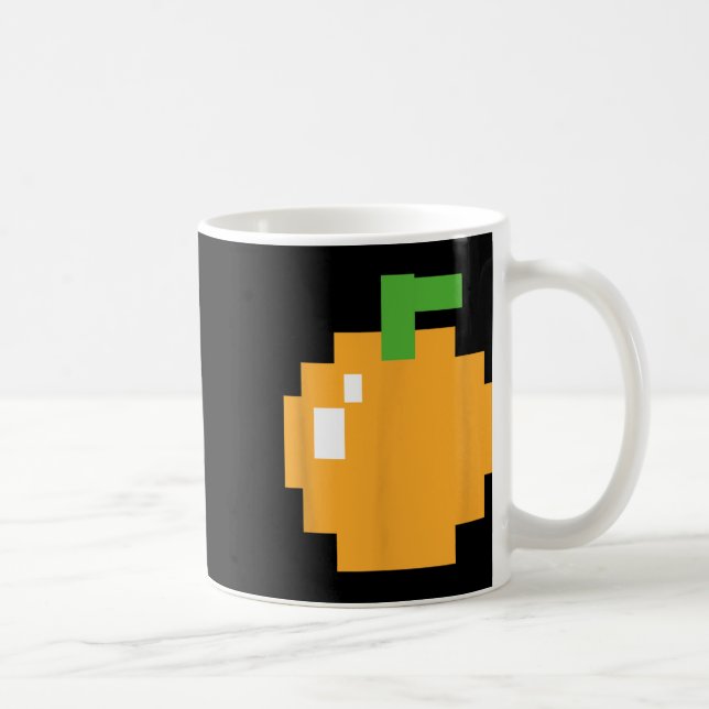 Pixel Orange 80s Retro Arcade Video Game Halloween Kaffemugg (Höger)