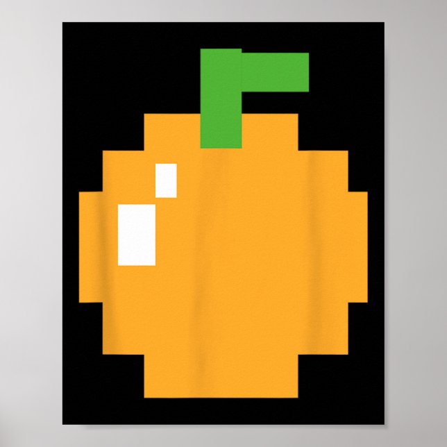 Pixel Orange 80s Retro Arcade Video Game Halloween Poster (Framsidan)