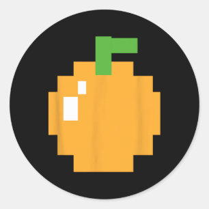 Pixel Orange 80s Retro Arcade Video Game Halloween Runt Klistermärke