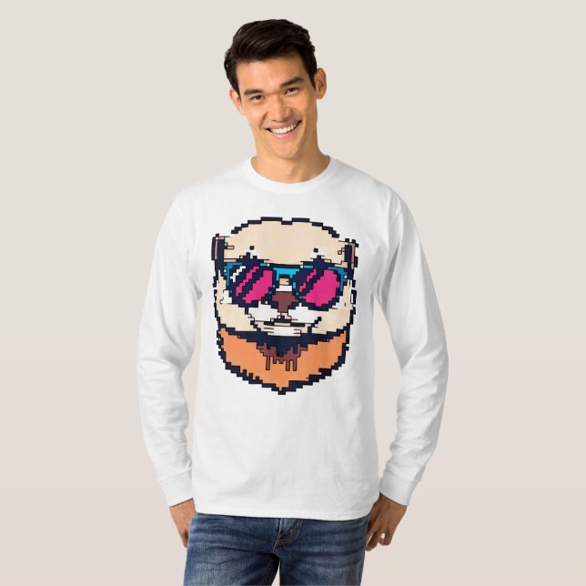 Pixel Otter Delight T Shirt (Hel framsida)
