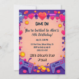 Pixel Party, inbjudan till tävlingsspelstema på fö