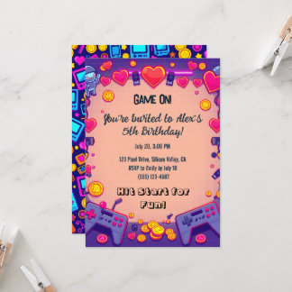 Pixel Party, inbjudan till tävlingsspelstema på fö