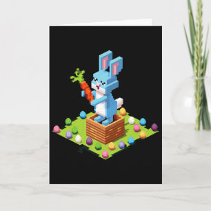 Pixel Påskharen Video Spelare Äggjakt Rolig B Kort