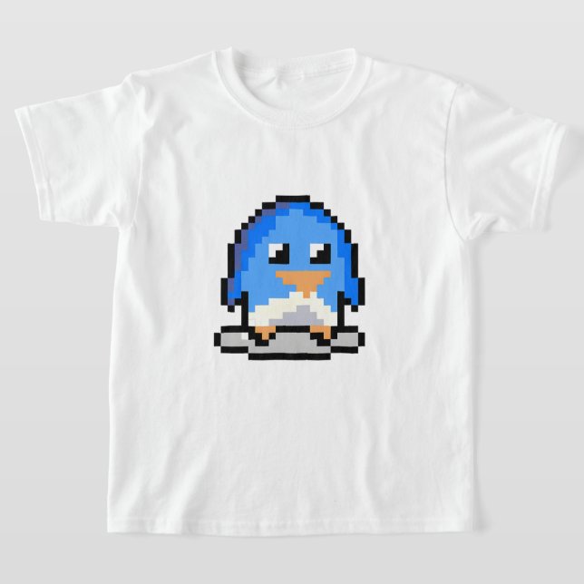 Pixel Penguin T Shirt (Laydown)