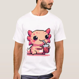 Pixel-Perfekt Axolotl Sipping Boba T Shirt