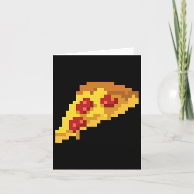 Pixel Pizza 80-tals Retro TV-spel 8-bit Halloween  Kort (Framsida)