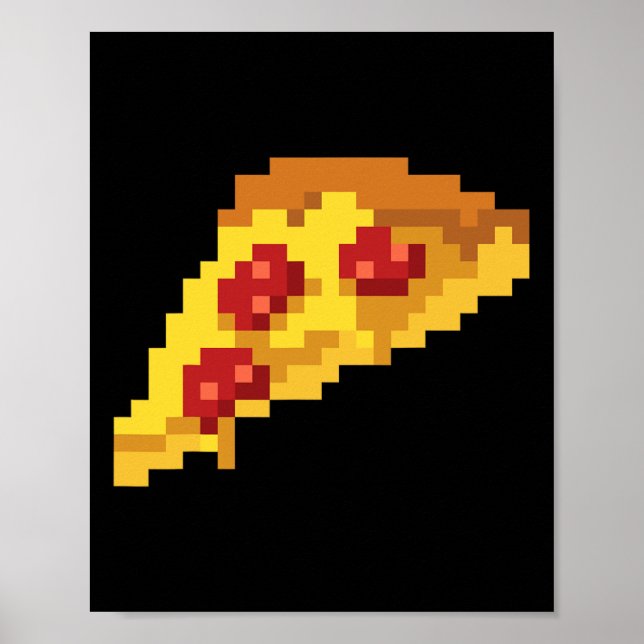 Pixel Pizza 80s Video Game Retro 8-bitars Hallowee Poster (Framsidan)