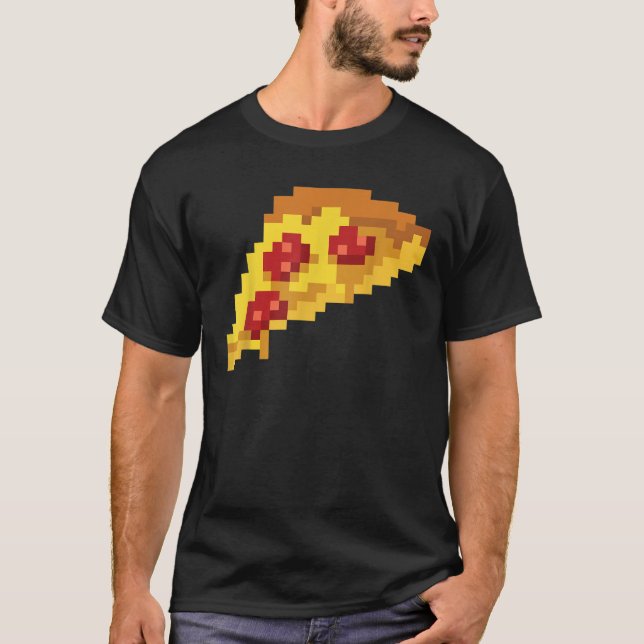 Pixel Pizza 80s Video Game Retro 8-bitars Hallowee T Shirt (Framsida)