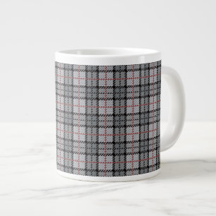 Pixel Plaid in Grått with Red Rand Jumbo Mugg