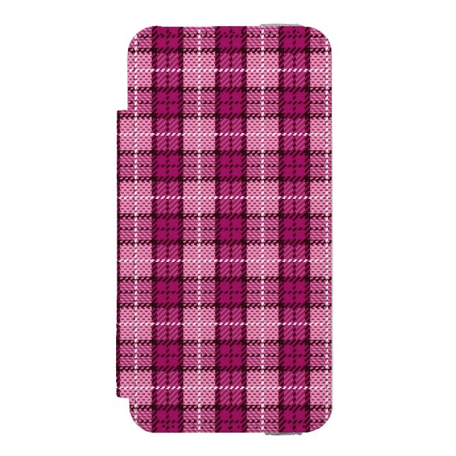 PIXEL Plaid_Magenta-Black Incipio iPhone Wallet Skal (Folio Framsidan)