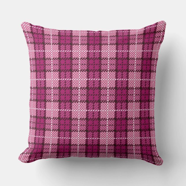 PIXEL Plaid_Magenta-Black Kudde (Framsida)