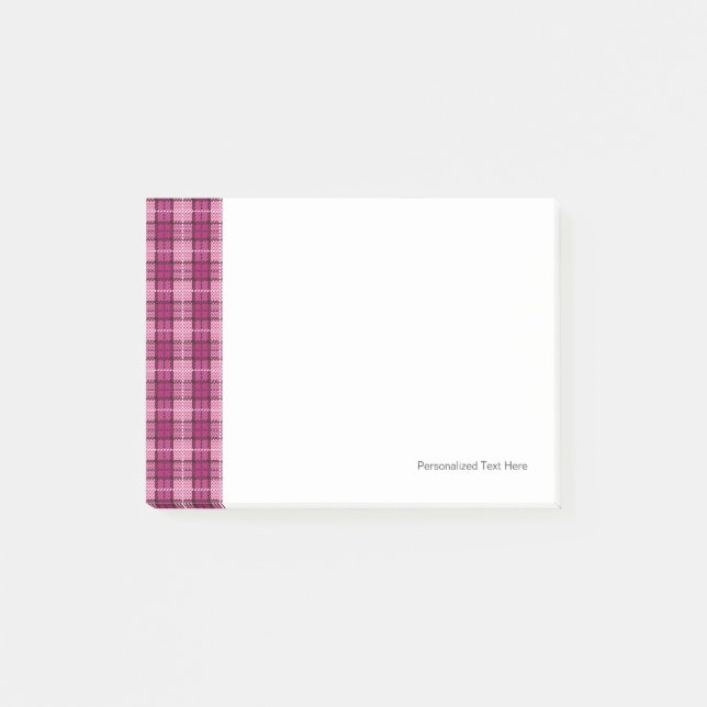 PIXEL Plaid_Magenta-Black Post-it Block (Framsida)