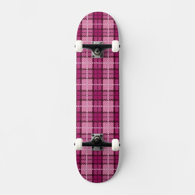 PIXEL Plaid_Magenta-Black Skateboard Bräda 20,5 Cm (Framsida)