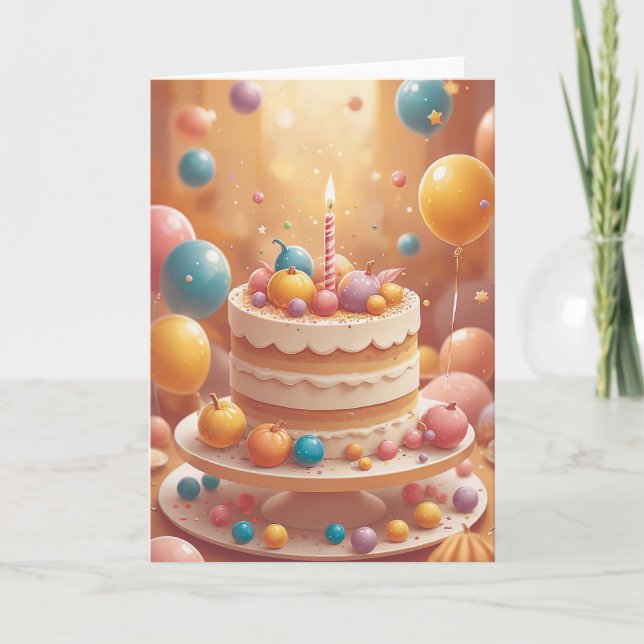 Pixel Power Birthday Wishes Kort (Framsida)