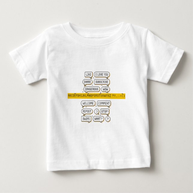Pixel Pratbubbelpaket – Retro Sociala Media Fraser T Shirt (Framsida)