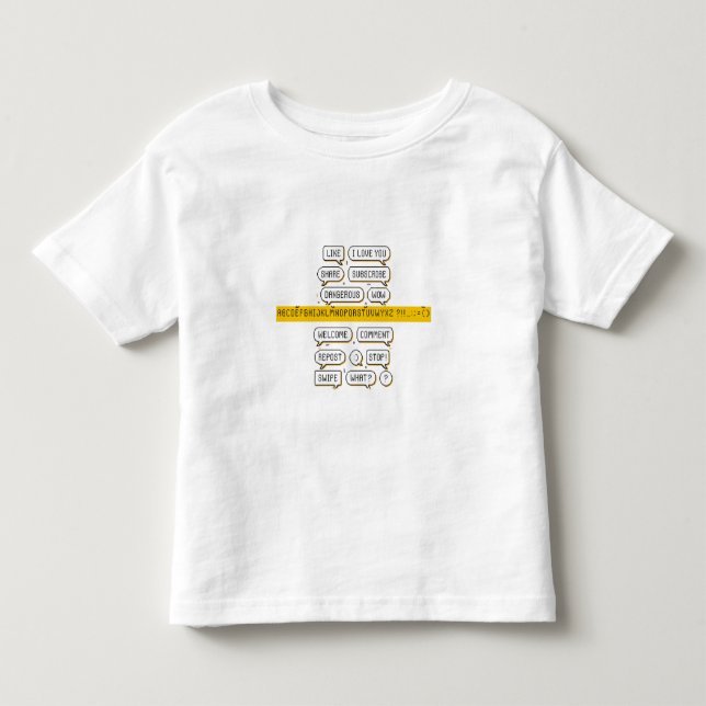Pixel Pratbubbelpaket – Retro Sociala Media Fraser T Shirt (Framsida)