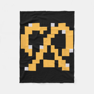 Pixel Pretzel 80-tals videospel Enkel Halloween-gr Fleecefilt