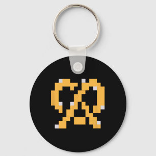 Pixel Pretzel 80-tals videospel Enkel Halloween-gr Nyckelring