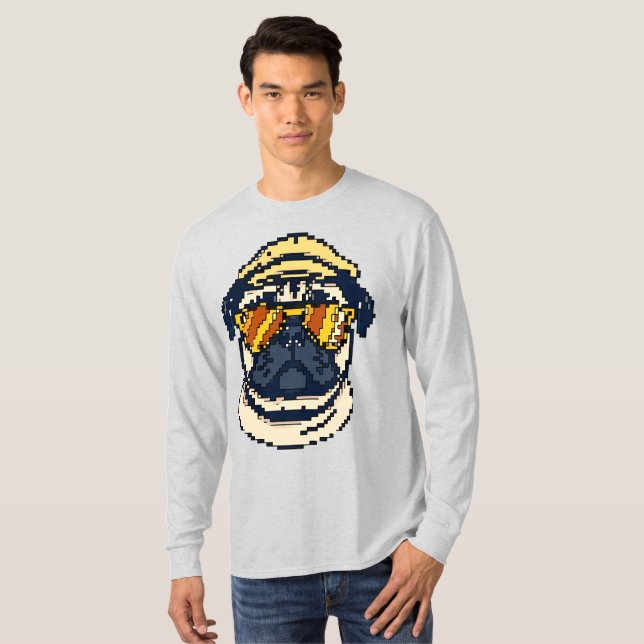 Pixel Pug Delight T Shirt (Hel framsida)