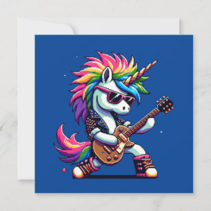 Pixel Punk Sten Unicorn Inbjudningar