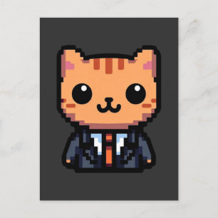 Pixel Purrfection Cat Vykort